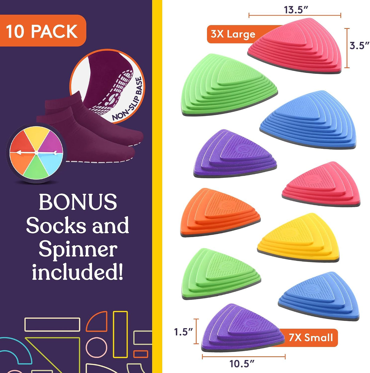 Special Supplies 10 piece rubber stepping stones for kids in bright colors - view 4