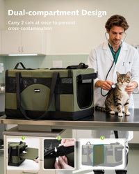 Large Double Cat Carrier with Removable Divider
