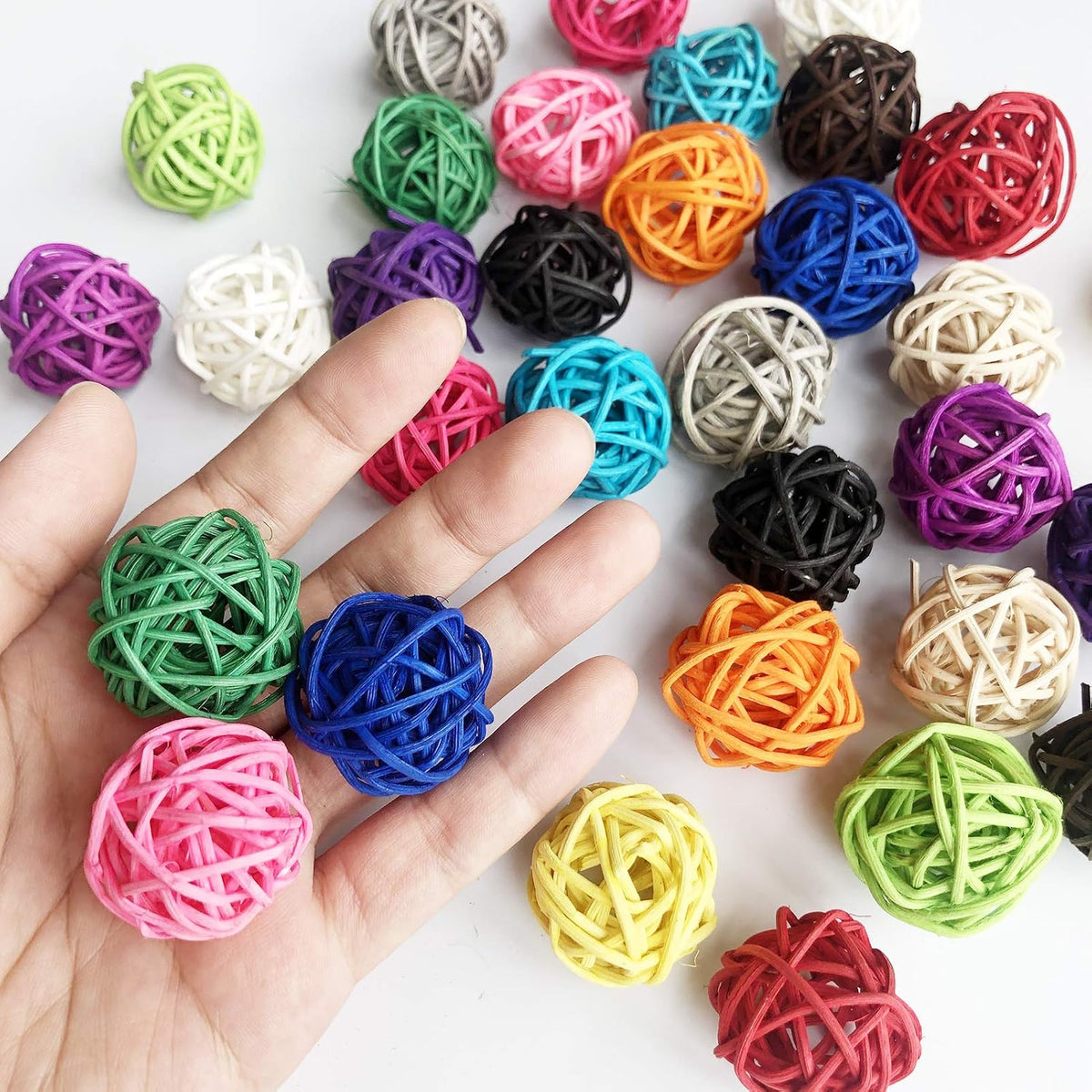 Benvo Rattan Balls 32 Pack 1.2 inch Wicker Ball Birds Quaker Parrot - image 2