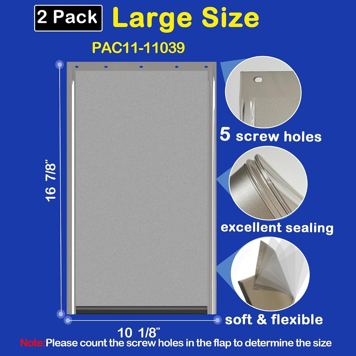 2PC Replacement Flap PAC11-11039 with Screws & Washers for PetSafe - Without Bracket-smoky Translucent / Large PAC11-11039 / 2 - image 3