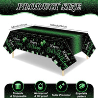 Tudomro 3 Pcs Plastic Happy Birthday Party Tablecloths - Black Green / 3 - image 4