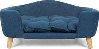 Christopher Knight Home Elroy Orthopedic Dog Bed, Elevated Dog Sofa Bed for Small Dog, Supportive Foam Pet Couch Bed with Wooden Legs, Modern Pet Sofa Bed, Navy Blue