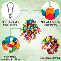Extra Large Natural Wood Bird Toys for Macaws, African Grey - Elliptical - image 3