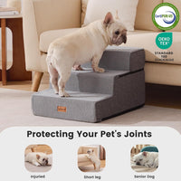 Gardner Pet Dog Stairs for Small Dogs 14" H - Grey / 3.0 / 18"x22"x14"Extra Wide - image 4