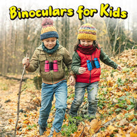 ESSENSON binoculars for kids, set of 2 in blue and black with neck straps and carrying bags - view 9