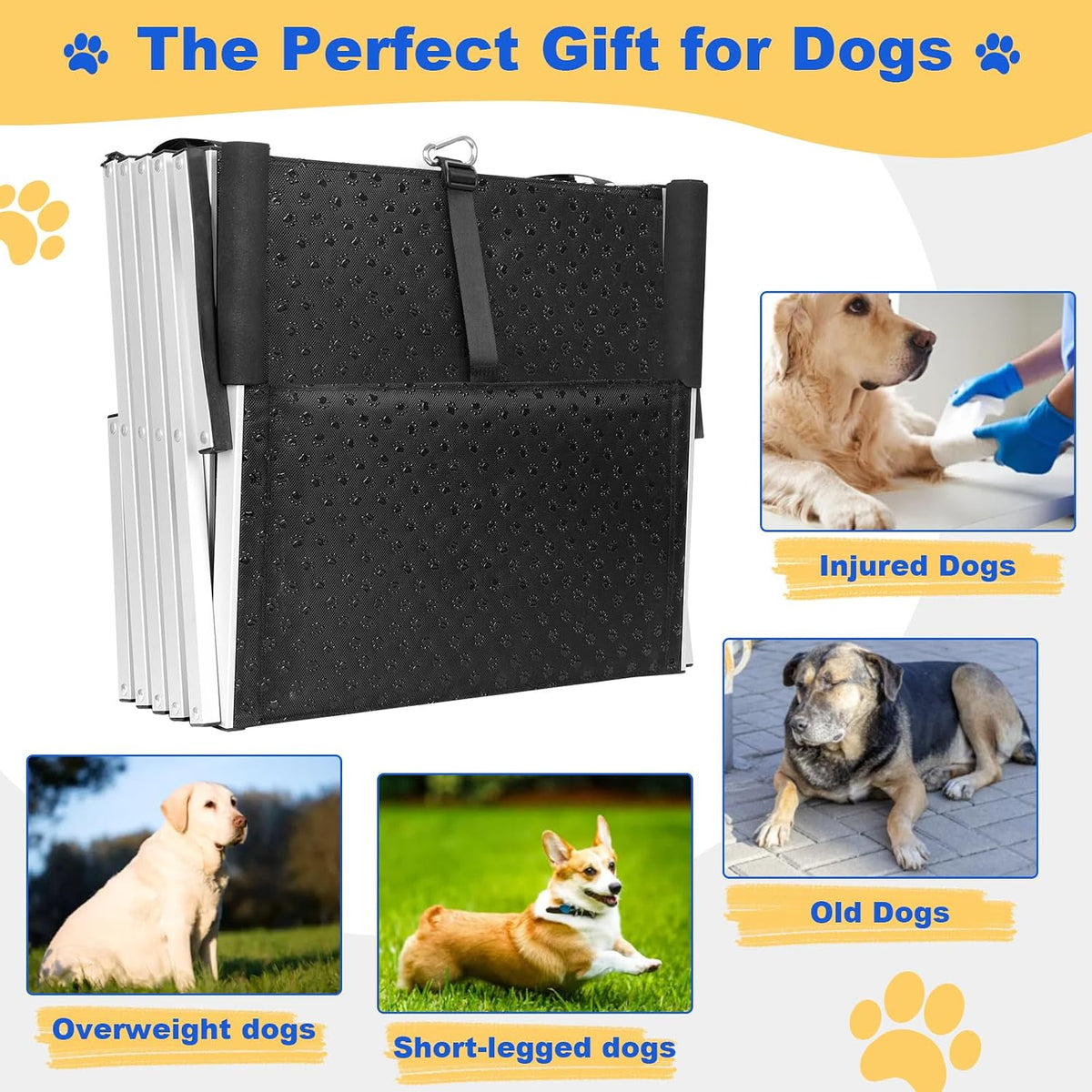 Dog Stairs for Large Dogs - 5-Steps Extra-Wide and Extra-Tall / 18.7" W x 41-43" H - image 4