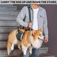 COODEO Mobility Dog Lift Harness, Emergency Carry Sling, Pet Rear Leg Support Rehabilitation Lifts Vest, Dog Carrier for Senior Dogs Joint Injuries, Arthritis (Military Green, M)