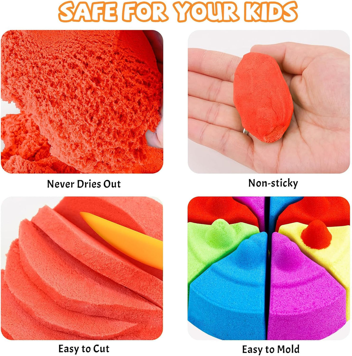 NiToy FlexiSand Toy Sand 2.2Lbs Moldable Sensory Sand for Kids - Red - image 2