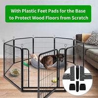 Dog Playpen Outdoor Extra Wide 8 Panels Heavy Duty Dog Fence 32" Height Anti-Rust with Doors Portable for RV Camping Yard, Total 21FT, 35 Sq.ft, Snowy Black