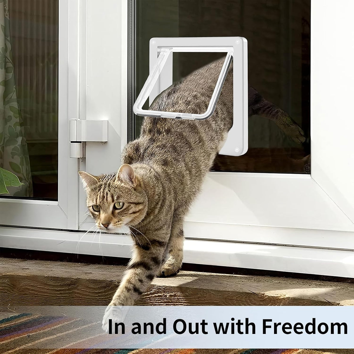 Cat Door for Interior Exterior Door, 4-Way Locking Flap – Essentials for Cats - Large - image 3