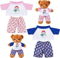 Civaner 2 Pack Bear Clothes Stuffed Animal Outfit Pajamas - Snowman