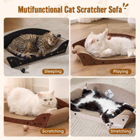 26'' Cardboard Cat Scratcher Bed for Indoor Cats, 1PC, Brown – Essentials for Cats - 1PC-Black - image 4