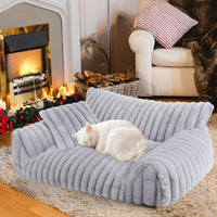 Cute Dog Couch for Medium Large Dogs, Dog Cat Couch Sofa - Small(24x18x10") / Grey