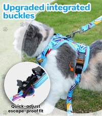 Cat Harness and Leash Set, Escape Proof Kitten Harness, Black - H604 Pro Azure Blue / Small (7-12lb) - image 3