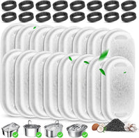 Cat Water Fountain Filter Replacement - 16 Filters & 16 Sponges