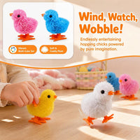 SAURAWAN plush wind-up chicken toys with fluffy bright feathers, 2-piece set - view 7