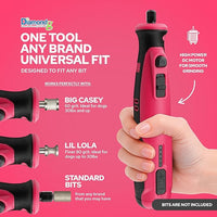 Diamondg Cordless Dog Nail Grinder with Quiet Sound & LED Tip for Large & Small Dogs, 4hrs. Runtime, 2 Bits Included, Pink