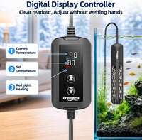 FREESEA Adjustable Aquarium Heater 20-50Gal: 200W 64-95°F Precise - 100W(10-20gallon) - image 3