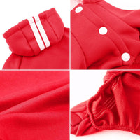 Dog Hoodie Security Clothes 4 Legs Jumpsuit Sweatshirt Hoodies Soft - Red / Small - image 4