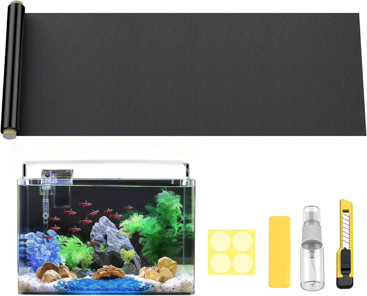 Pawfly Black Aquarium Background - 78.7" x 23.6"