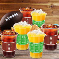 Heartome clear 16 oz football party cups with green field graphics in 2 designs - view 8