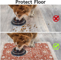 Pet Food Mats for Floor, Absorbent Dog Mat for Food and Water Dispenser Mat, Dog Food Mat Quick Dry - Orange / 32"L x 24"W - image 3