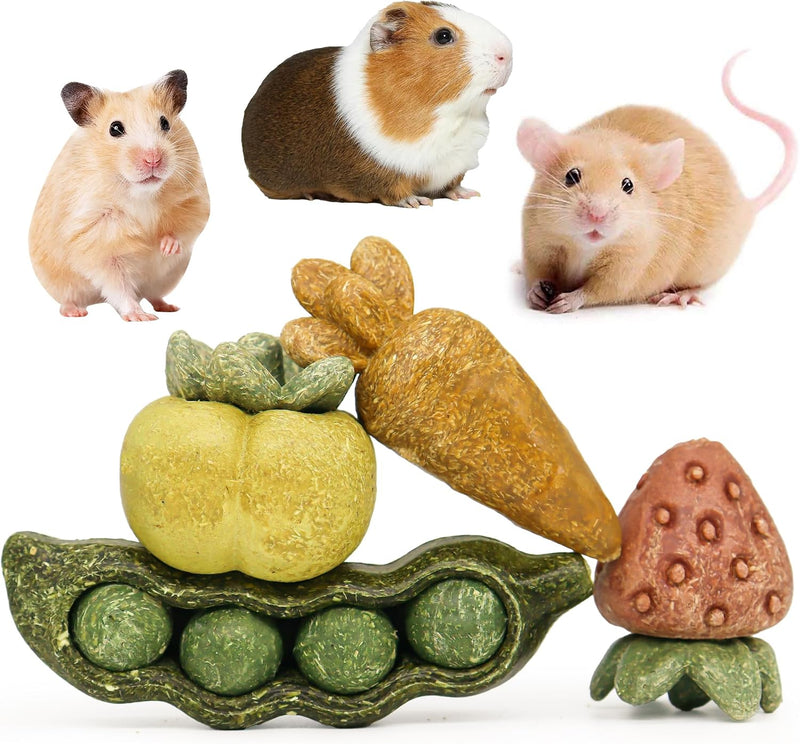 TEEWY Guinea Pig Toys, Prevent Teeth Overgrowth - 4PCS-Fruit & Vegetable