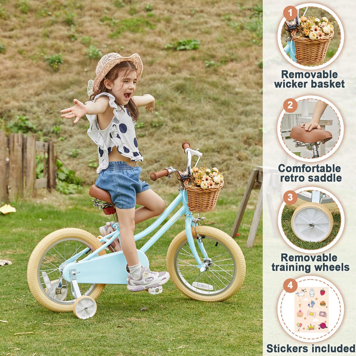 Petimini 12 14 16 18 20 Inch Kids Toddler Bike for Boys Girls – Fun for Kids & Family - Blue / 16 Inch - image 3