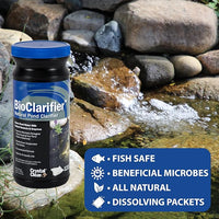 CrystalClear BioClarifier Small Pond & Water Garden Clarifier & Cleaner, Cloudy Water Beneficial Microbe Treatment, Fish, Plant & Pet Safe, 24 Packets