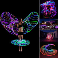 LED Hoop Dance Exercise Light Up Hoop for Kids Adults Children - 24in-60cm Blue - image 3