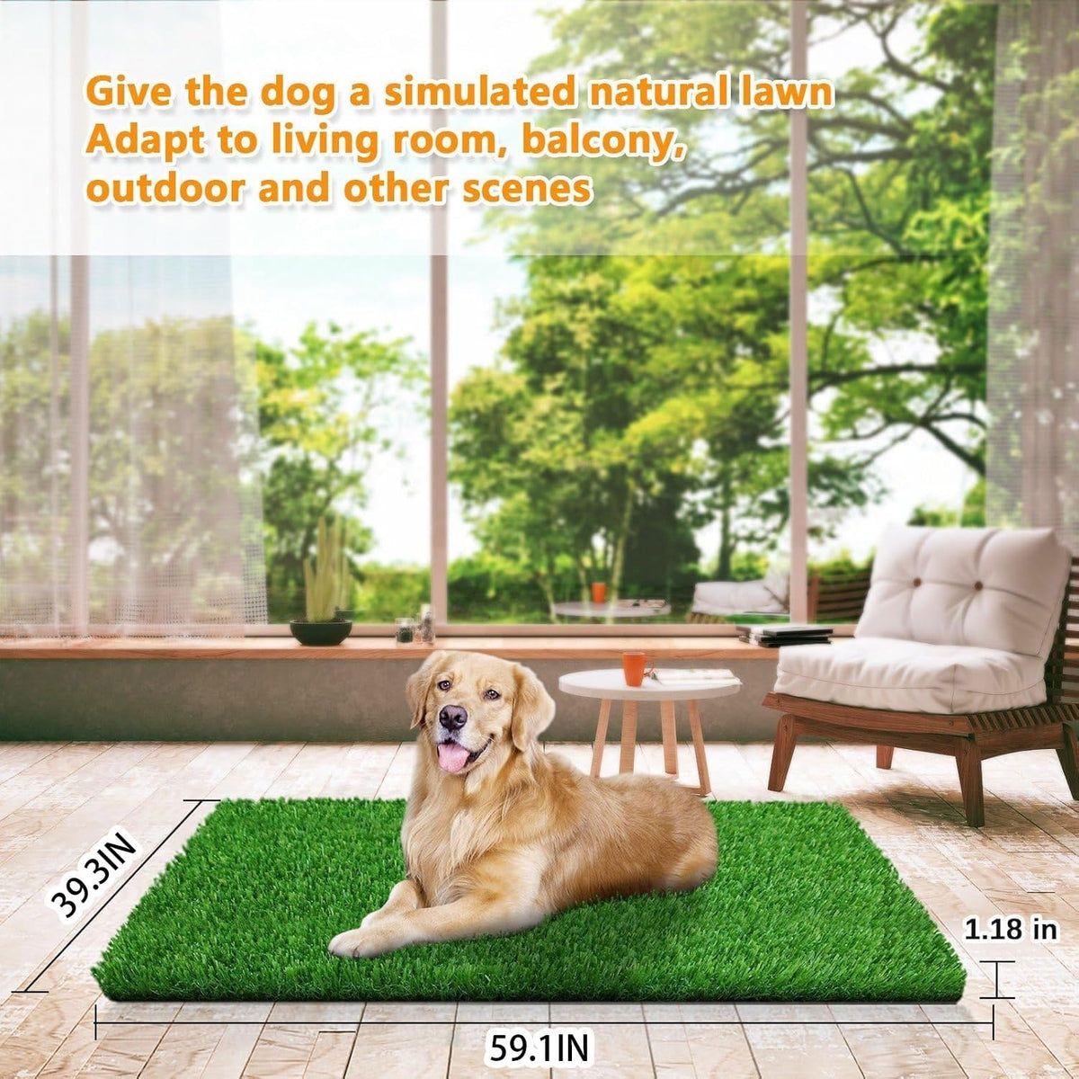 30 x 20 inches 2 Pack Fake Grass Pee for Dogs Artificial Grass Rug - 59.1 x 39.3 Inch (Pack of 1) - image 2