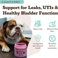 Natural Dog Company Cranberry Supplement for Dogs - Urinary & Bladder Support - D-Mannose for Dog Promotes Bladder Health - Turkey Flavor - Dog UTI Incontinence Supplement - 90 Soft Chews