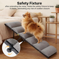 Veehoo Foldable Dog Ramp for Bed Couch Large Dogs - Gray / up to 23"H-for high bed - image 3