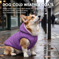 Dog Winter Coat,Warm Fleece Lined Dog Jacket with Leash Hole & Hood – Essentials for Dogs - Purple / XXX-Large - image 3