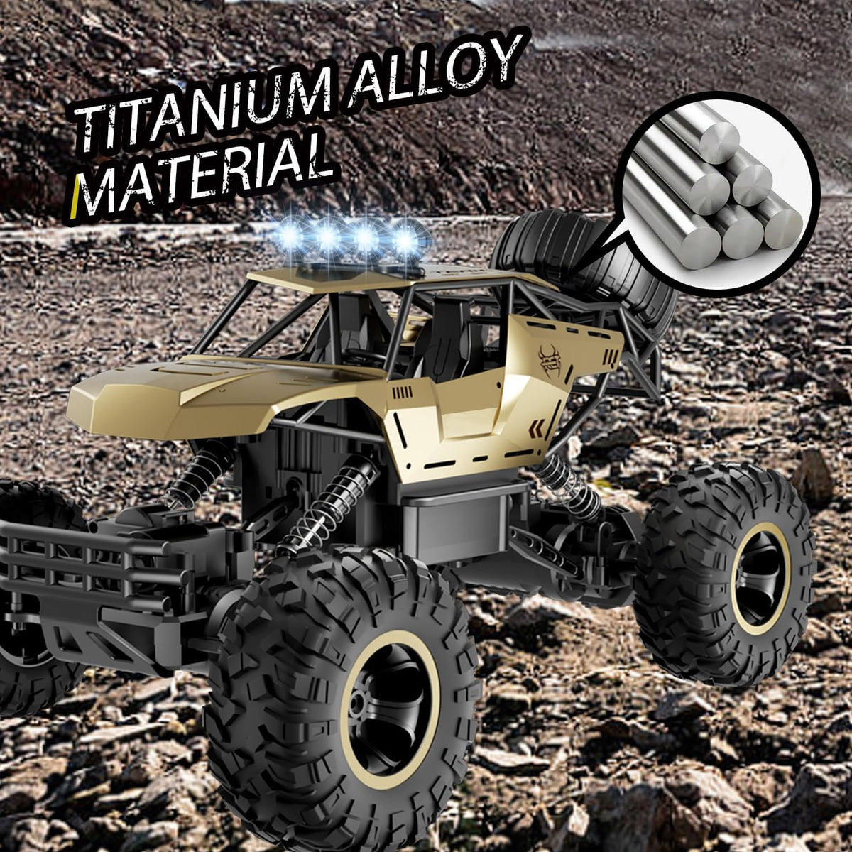 Jiakora RC Cars Remote Control Car 1:12 Off Road Truck - 4 Wheels Gold - image 4