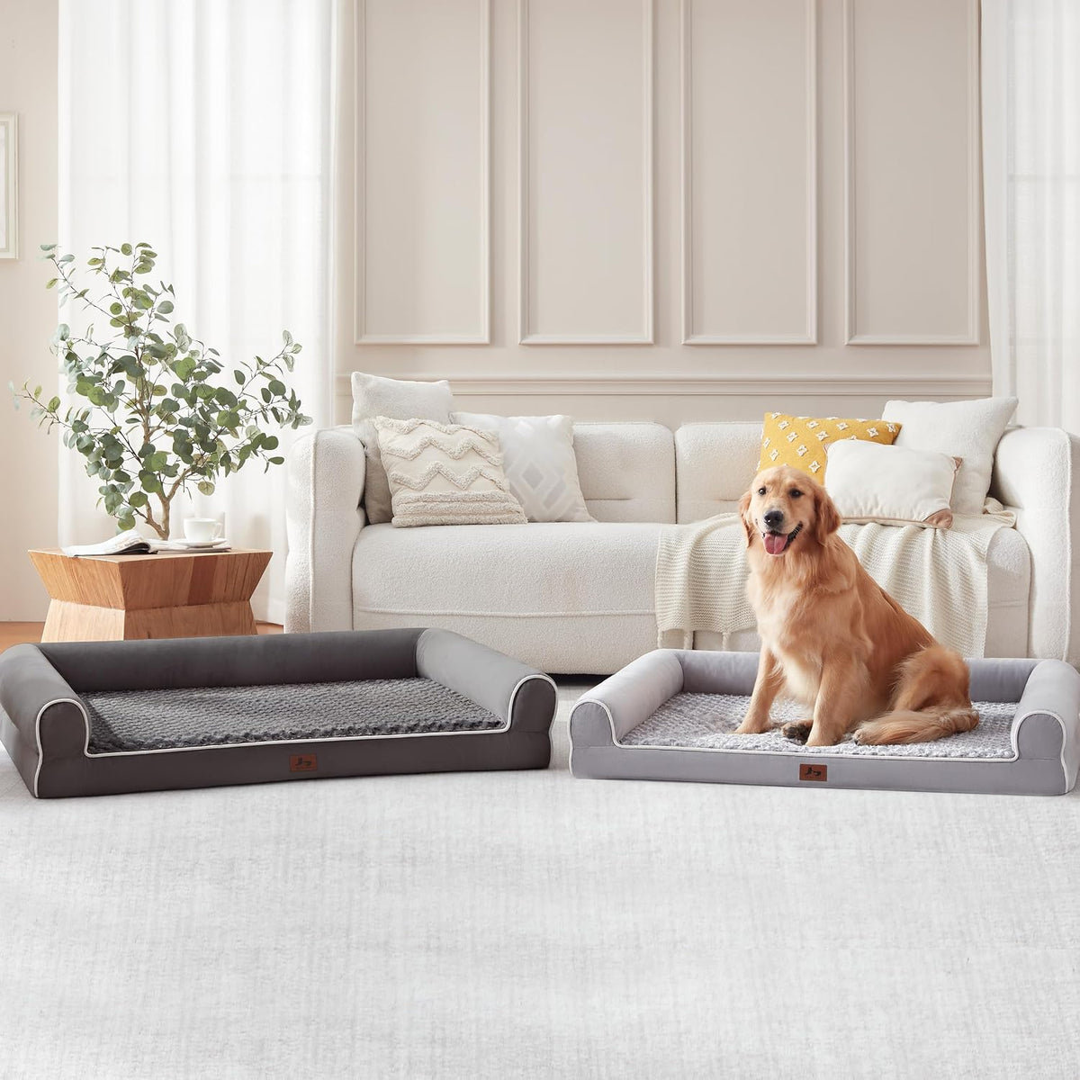 Orthopedic Large Dog Bed，Washable Dog Couch for XL Senior Dogs – Essentials for Dogs - Light Grey / 45"L x 35"W x 7"Th - image 4