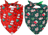Pink Dog Bandanas Girl Large 2PCS, Summer Spring Plaid Scarf – Essentials for Dogs - Xmas-25Ag-cartoon / X-Large