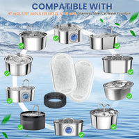 Cat Water Fountain Filter Replacement - 16 Filters & 16 Sponges - image 2
