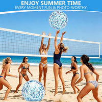 TURNMEON 5 Pack Sequins Beach Balls 16 Inch 24 Inch Pool Party - Blue / 2 pcs 24inch+3 pcs 16inch - image 4