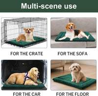Dog Bed Crate Mat, Soft Durable Washable Anti-Slip Kennel Pad for Dogs & Cats, Reversible) - S(24"*18"*1.5") / Dark Green-1pc - image 3