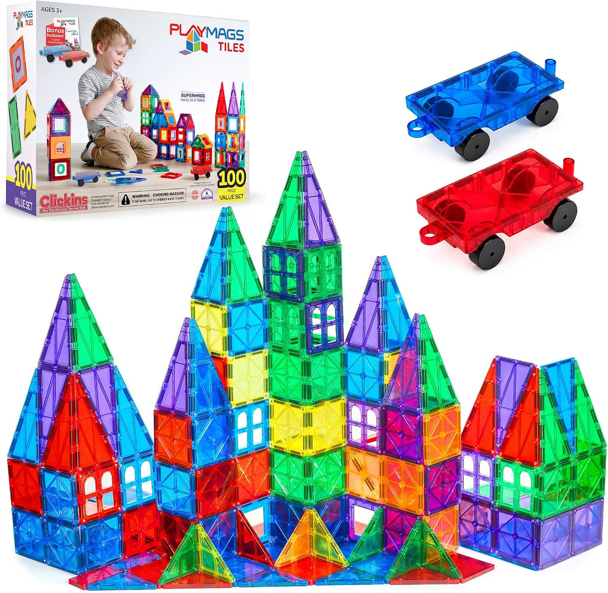 Playmags Large Magnetic Figures Community Set of 15 Pieces - 1. 100-Piece Set