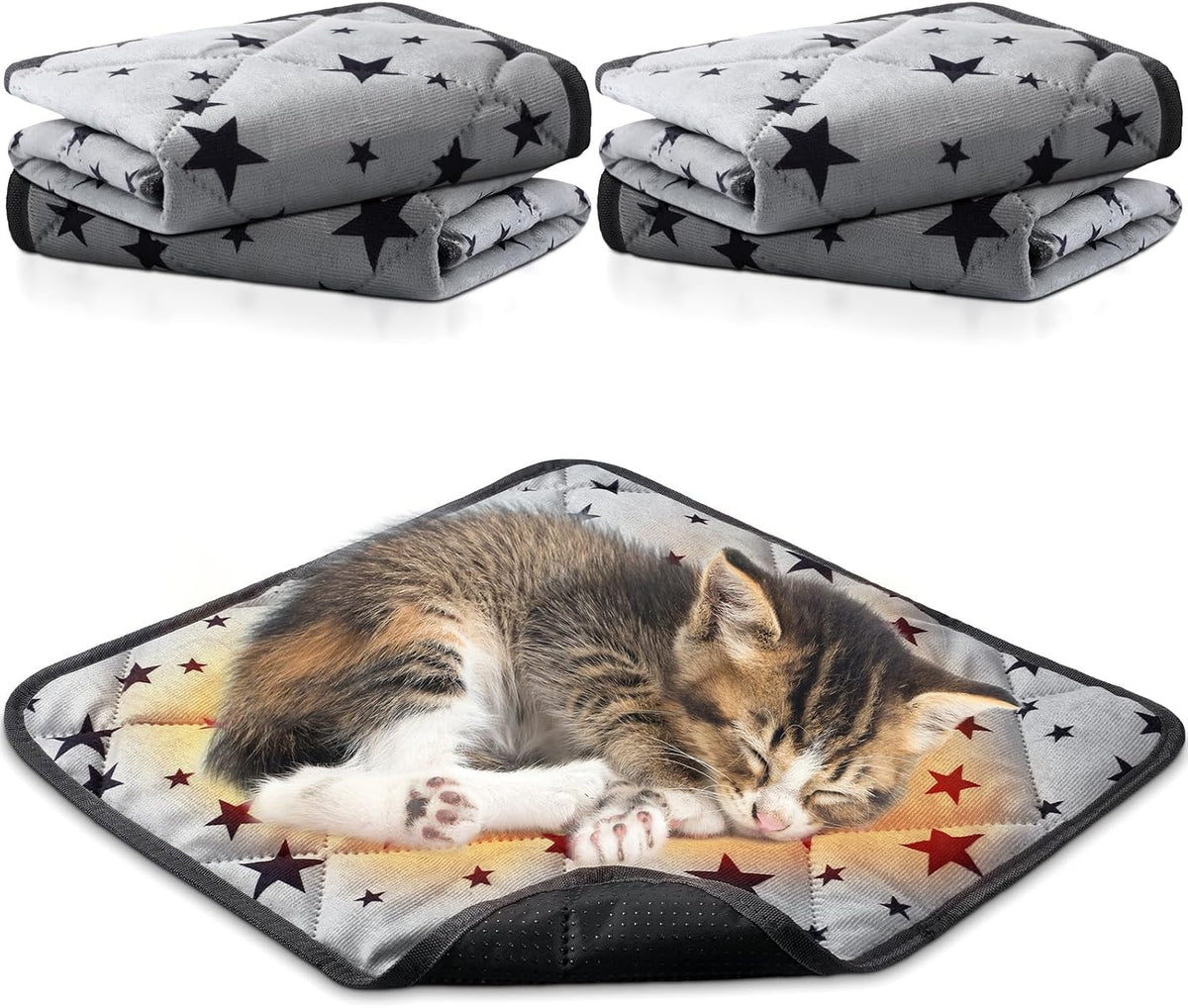 4 Pack Self Warming Cat Bed - Gray / 12'' X 12'' / Square