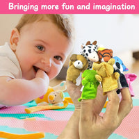 XIPEGPA set of 24 plush animal finger puppets for storytelling - view 5