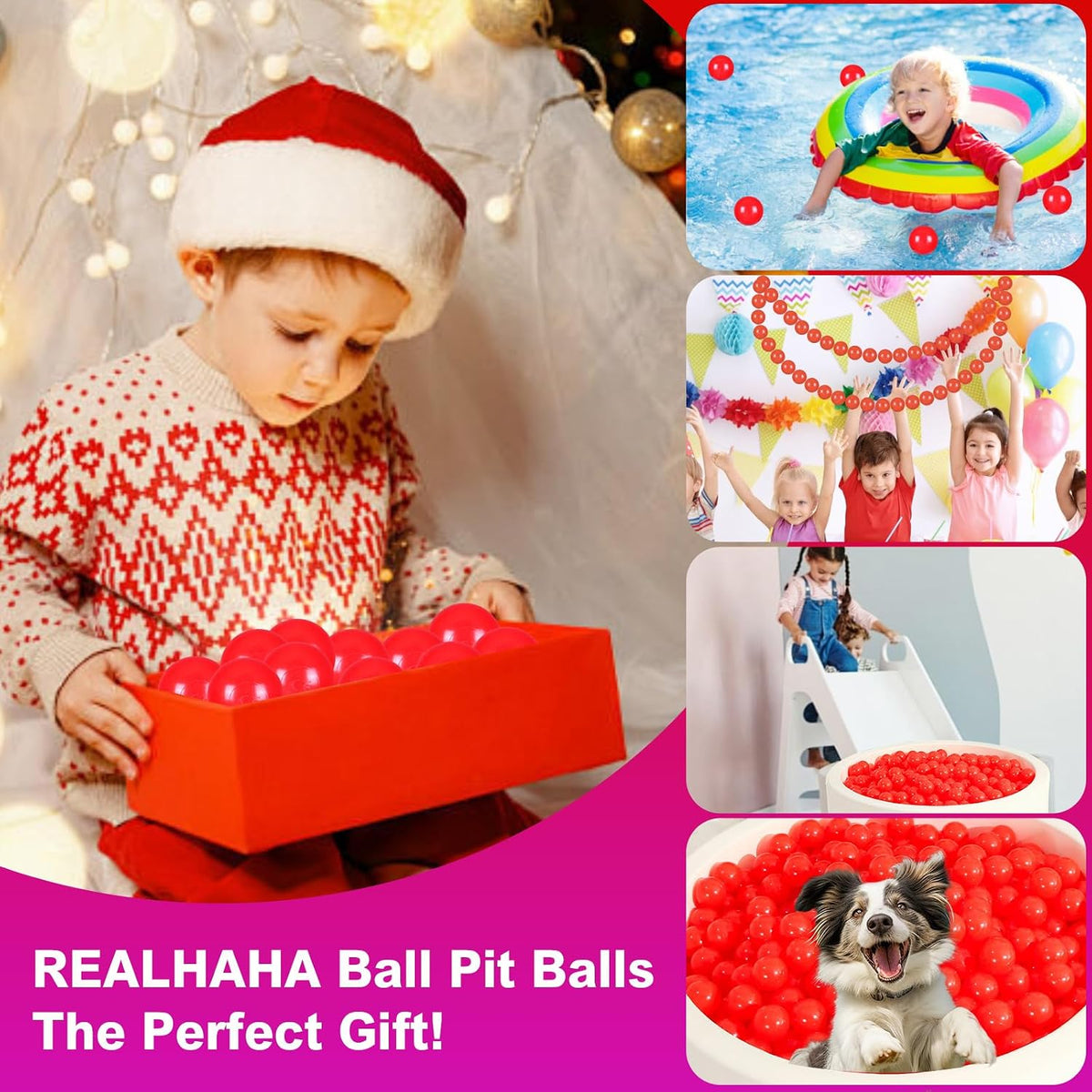 Realhaha plastic ball pit balls, 2.76 inches, in blue, pink, purple and yellow - view 11