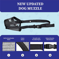 Dog Muzzle for Large Dogs, Air Mesh Muzzle for Large Sized Dog - Medium / Breathable Mesh - image 4