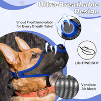 Dog Muzzle, Soft Air Mesh Muzzles for Medium Sized Dogs - Blue / S - image 2