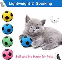 Skylety 32 Pieces Cat Soccer Balls Foam Sponge Football Cat Interactive Cats Soccer Toy Sports Ball for Kitten Pet