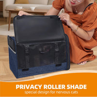 Cat Carrier for Travel, Soft-Sided, Top Loading, Privacy Curtain - Navy / 18.0"L x 11.0"W x 11.0"H - image 3