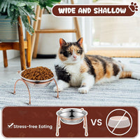 6 Sets Elevated Cat Bowls Stainless Steel, 5.5" Wide with Stand – Essentials for Cats - image 4