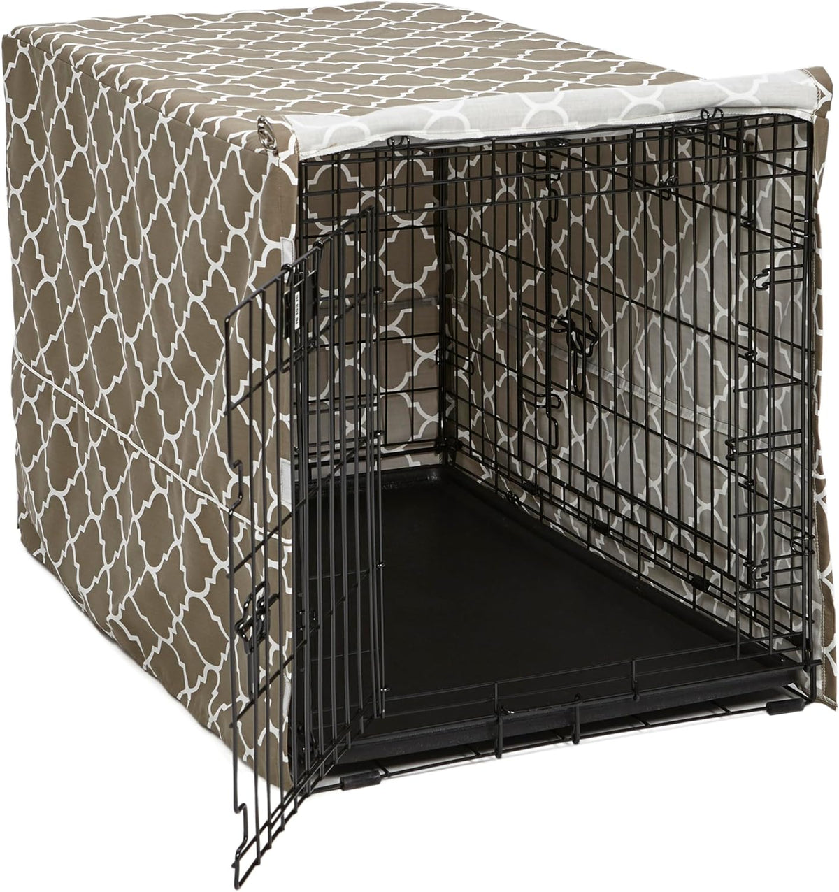 MidWest Homes for Pets Medium Dog Crate Cover - Brown Geometric Pattern / Fits 36 Inch Crate